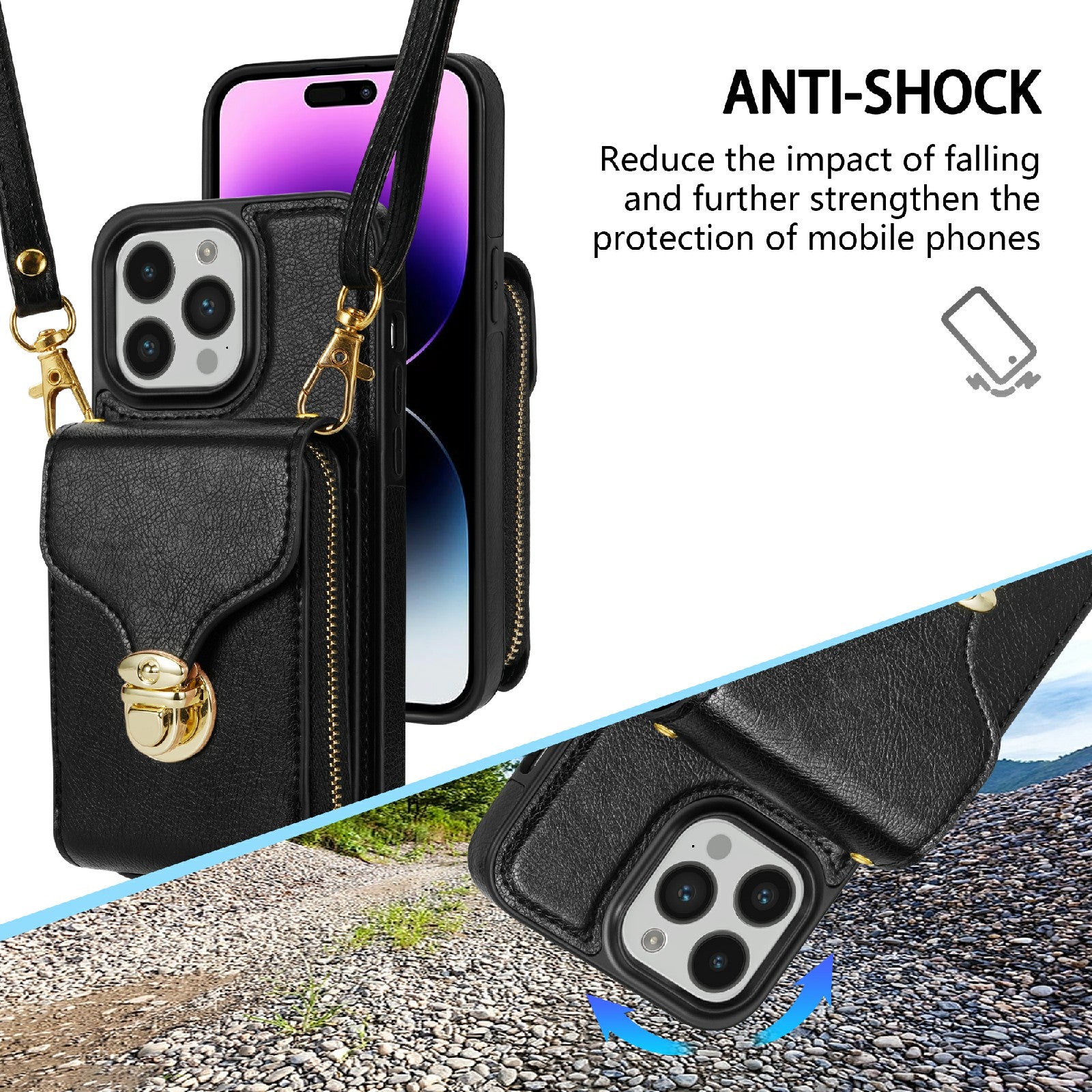 Pro iPhone 14 Pro Max PU kůže TPU stojánek na telefon Pouzdro na slot pro kartu Držák na zip Taška na zip Kryt telefonu Pro iPhone 14 Pro Max PU kůže TPU stojánek na telefon Pouzdro na slot pro kartu Držák na zip Taška na zip Kryt telefonu